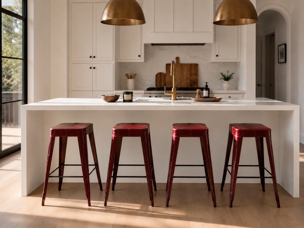 Williams Sonoma Genuine Leather Bar Stools (4)