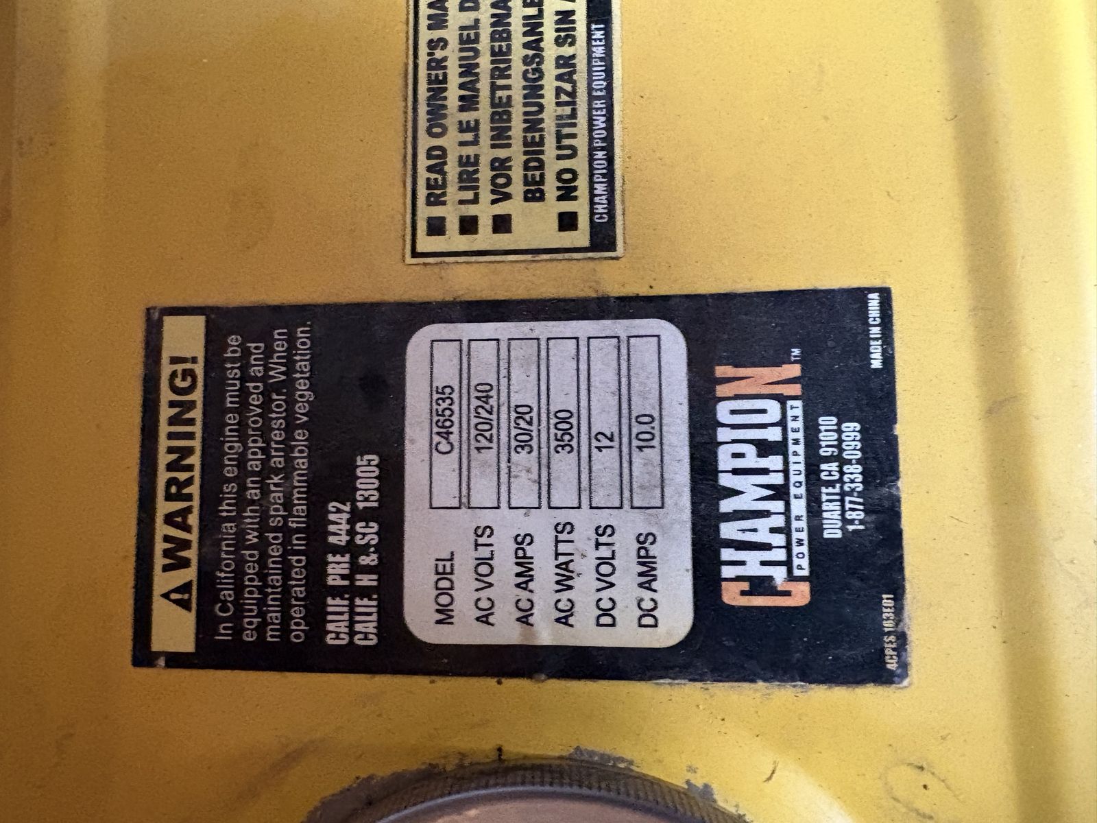 Champion Power Equipment 3500-Watt Portable Gas Generator C46535champiin 
