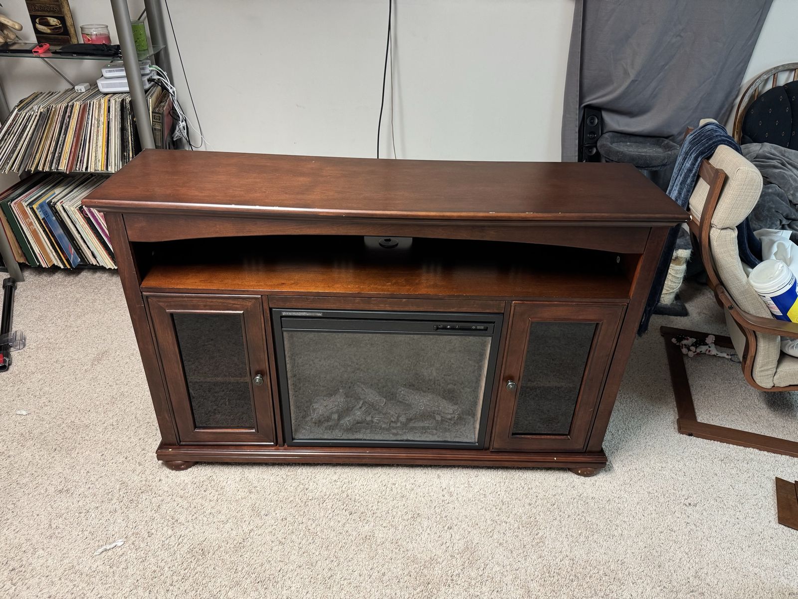 Electric Fireplace TV Stand Media Console with Heater