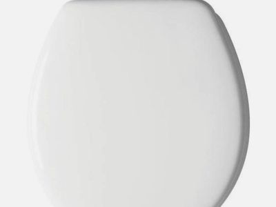 Bemis White Round Closed Front Toilet Seat with Lid, Durable & Easy Clean, Standard Fit