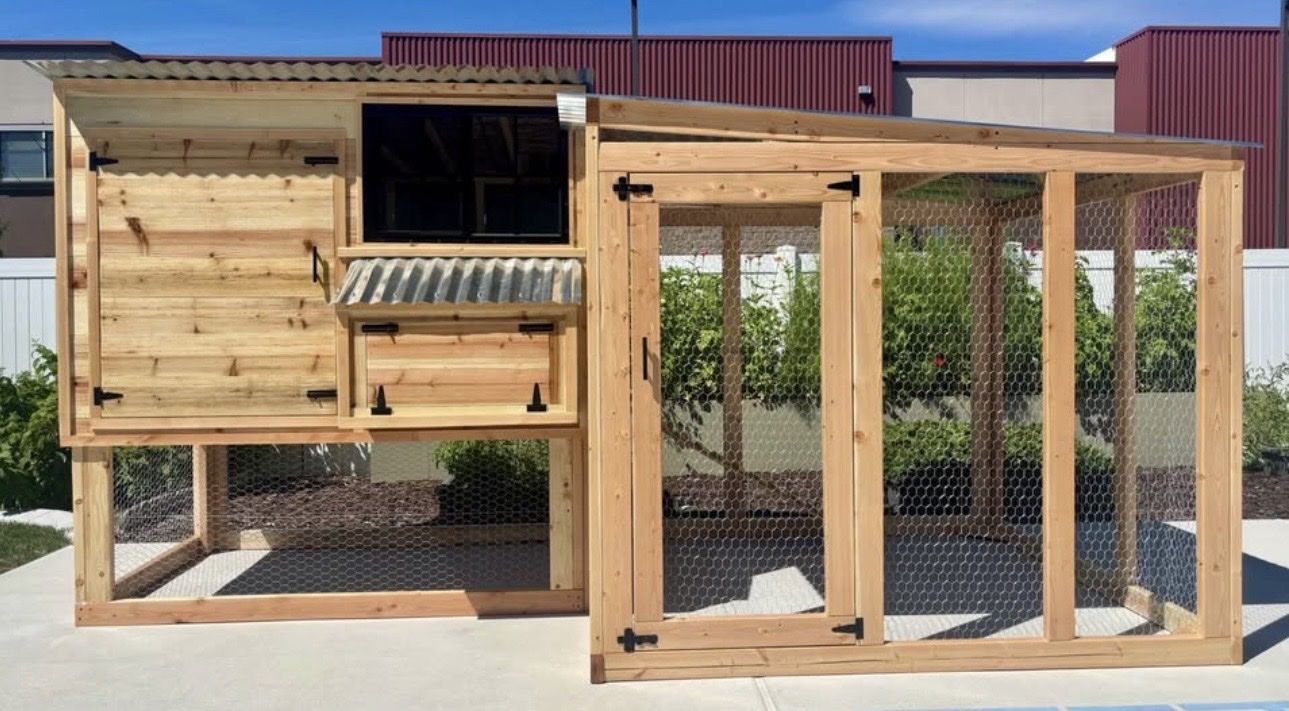Custom-Built Cedar Chicken Coop with Attached Run