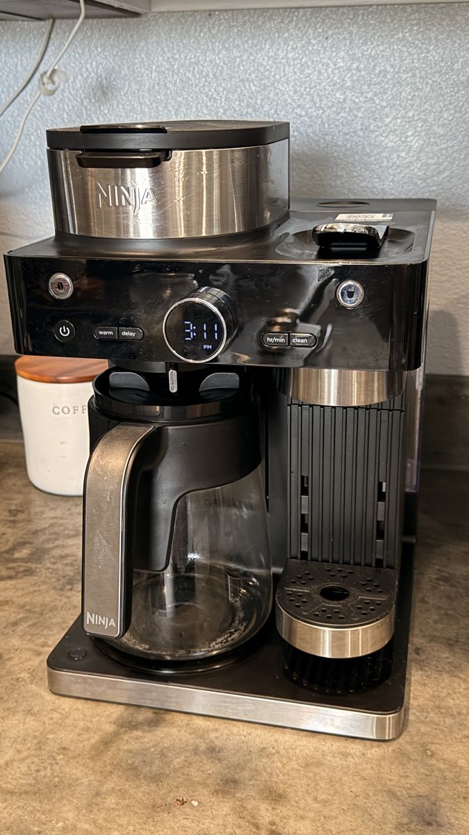 NINJA Espresso and Coffee System, Single-Serve and Nespresso Capsule Compatible, 12- Cup Black Stainless Steel Coffee Maker