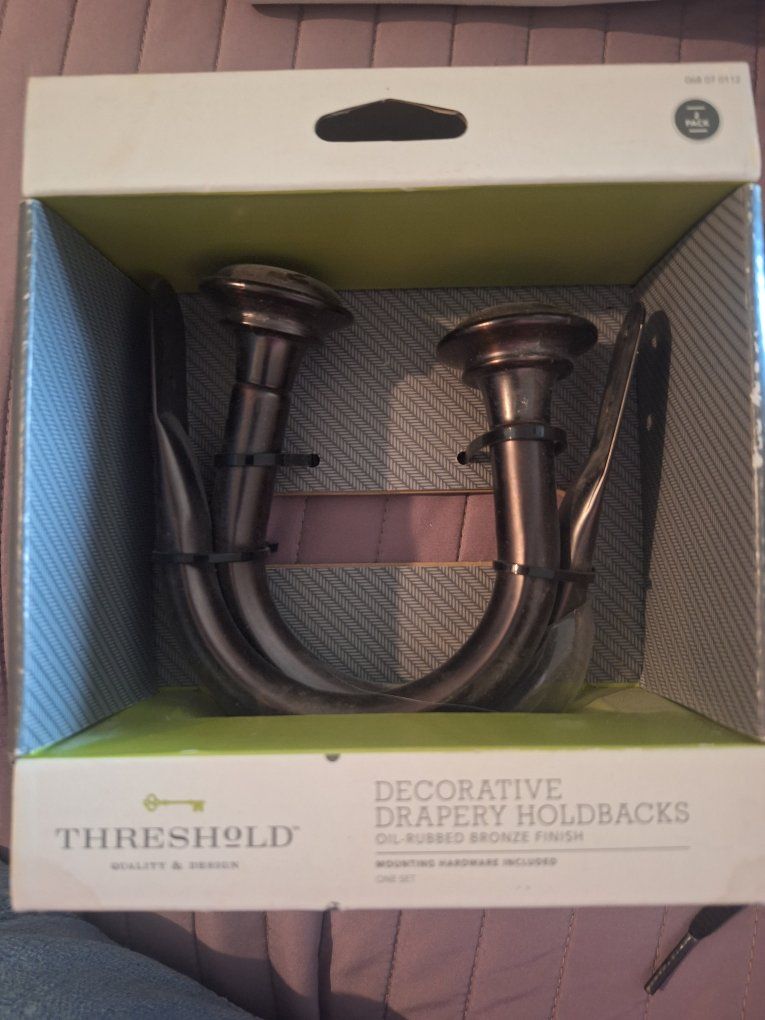 Threshold Decorative Drapery Holdbacks Oil-Rubbed Bronze 2-Pack Set