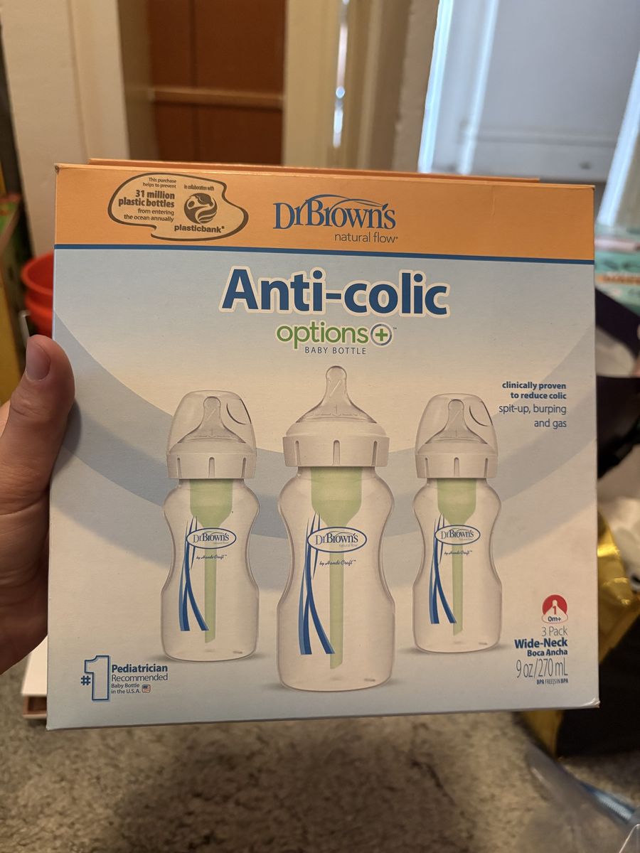 Dr. Brown's Natural Flow Anti-Colic Options+ Wide-Neck Baby Bottle 3-Pack