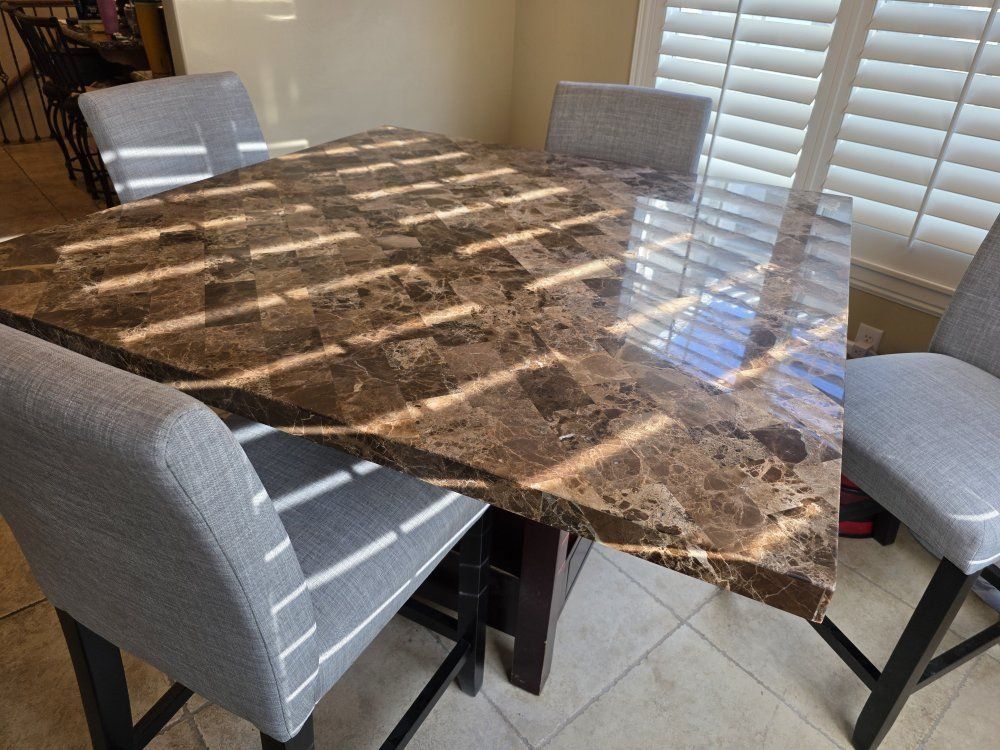 Stone Top Counter Height Dining Set