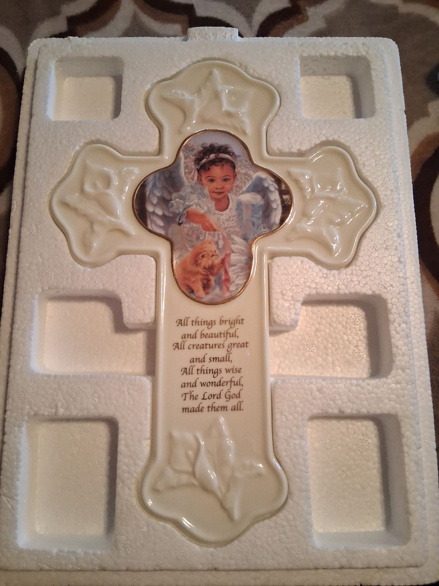 Sandra Kuck "Wise and Wonderful" Porcelain Cross Wall Decor with Certificate