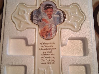 Sandra Kuck "Wise and Wonderful" Porcelain Cross Wall Decor with Certificate