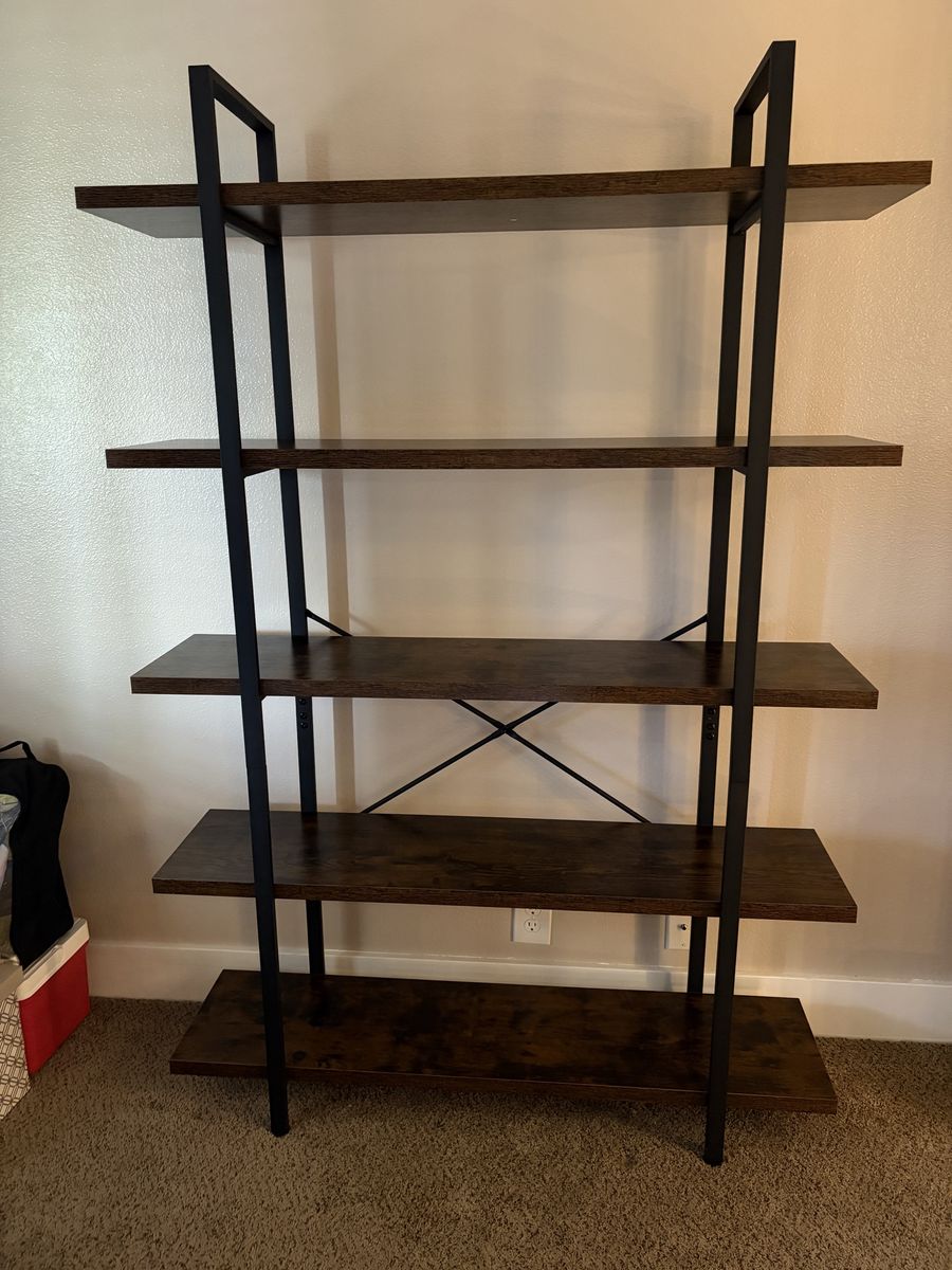 5 Shelf Wooden Book Case - Barely Used