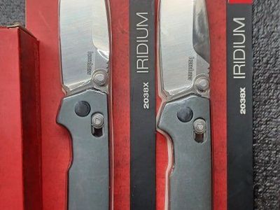 Three Kershaw Iridium 2038 Pocket Knife - D2 Steel, Gray Aluminum Handle