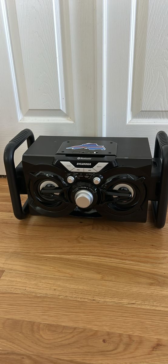 Sylvania Bluetooth Boombox Speaker with AUX Input & Volume Control - Portable Black Speaker