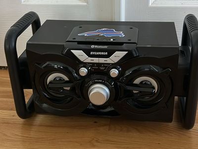 Sylvania Bluetooth Boombox Speaker with AUX Input & Volume Control - Portable Black Speaker