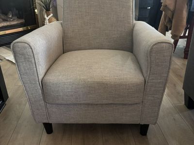Gray Fabric Accent Chair