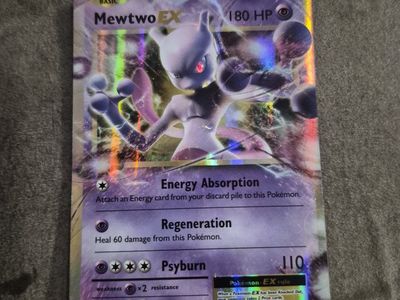 2016 Pokemon Mewtwo EX Holo Full Art Card 53/108 XY Evolutions 180 HP - Used