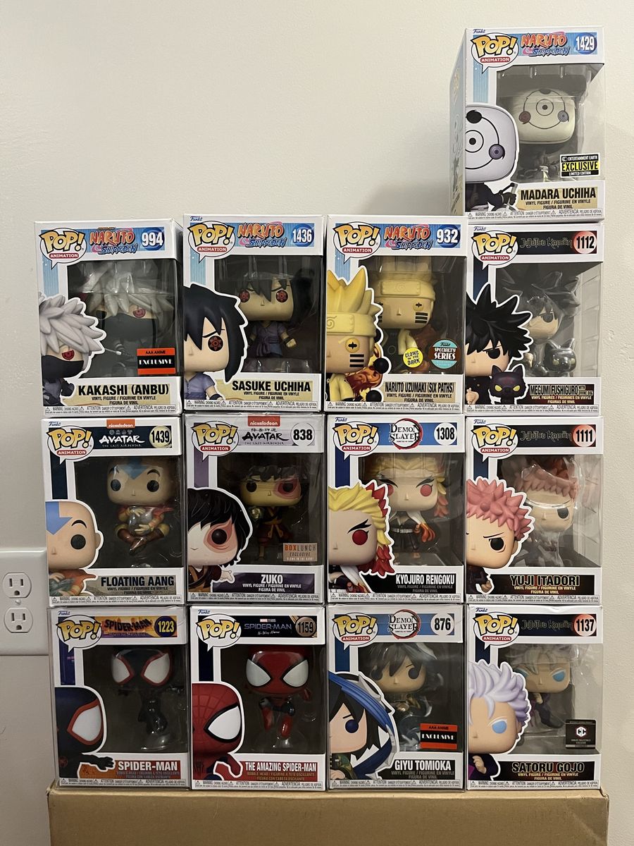 Funko Pop lot - Jujutsu Kaisen, Demon Slayer, Naruto, Spiderman, Avatar: the Last Airbender