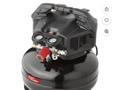 Hyper Tough 6-Gallon 150 PSI Pancake Air Compressor - Black, Oil-Free