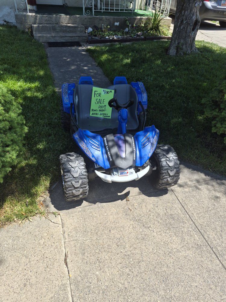 Power Wheels Dune Extreme 12V Ride-On Toy, Blue - Runs Great, Needs Battery/Charger