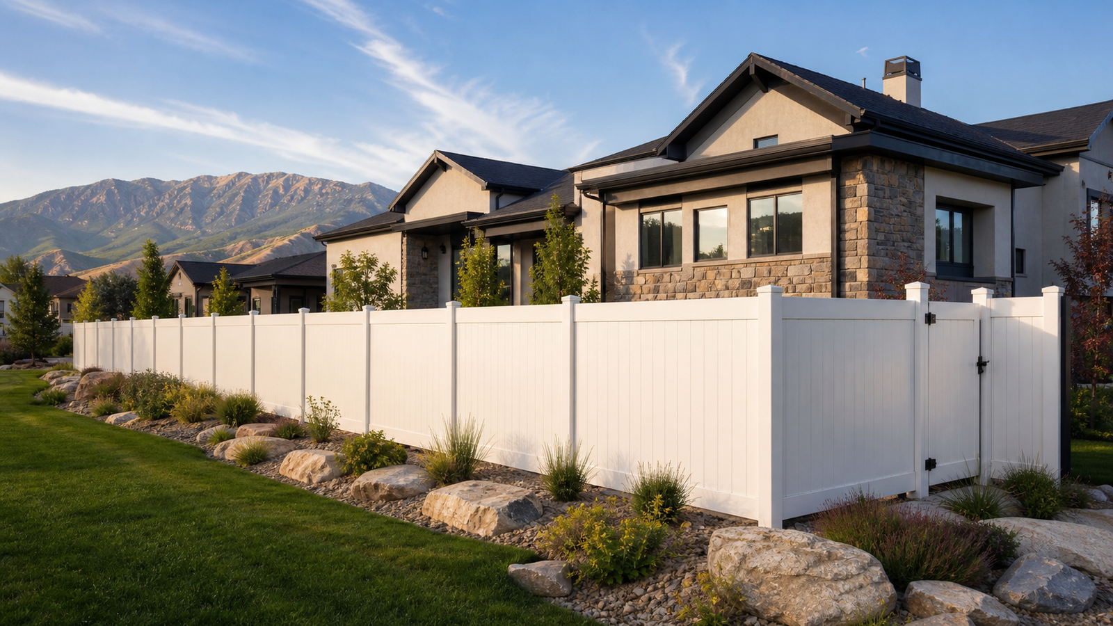 White Vinyl Privacy Fence Panels | New, Low Maintenance