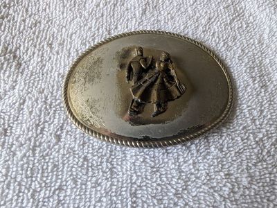 Vintage metal dancing belt buckle