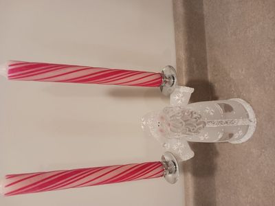 Acrylic Santa candle holder with new candles