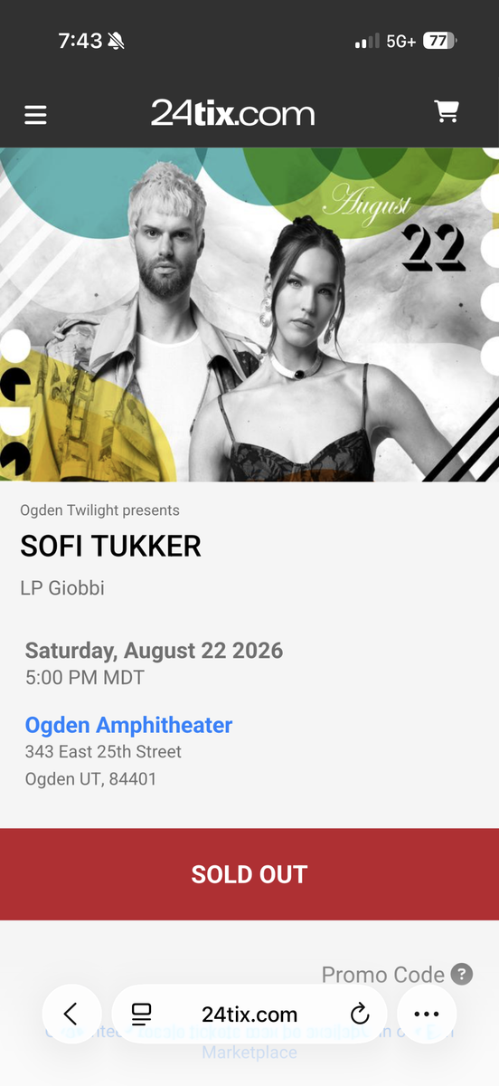 1 Sofi Tukker ticket