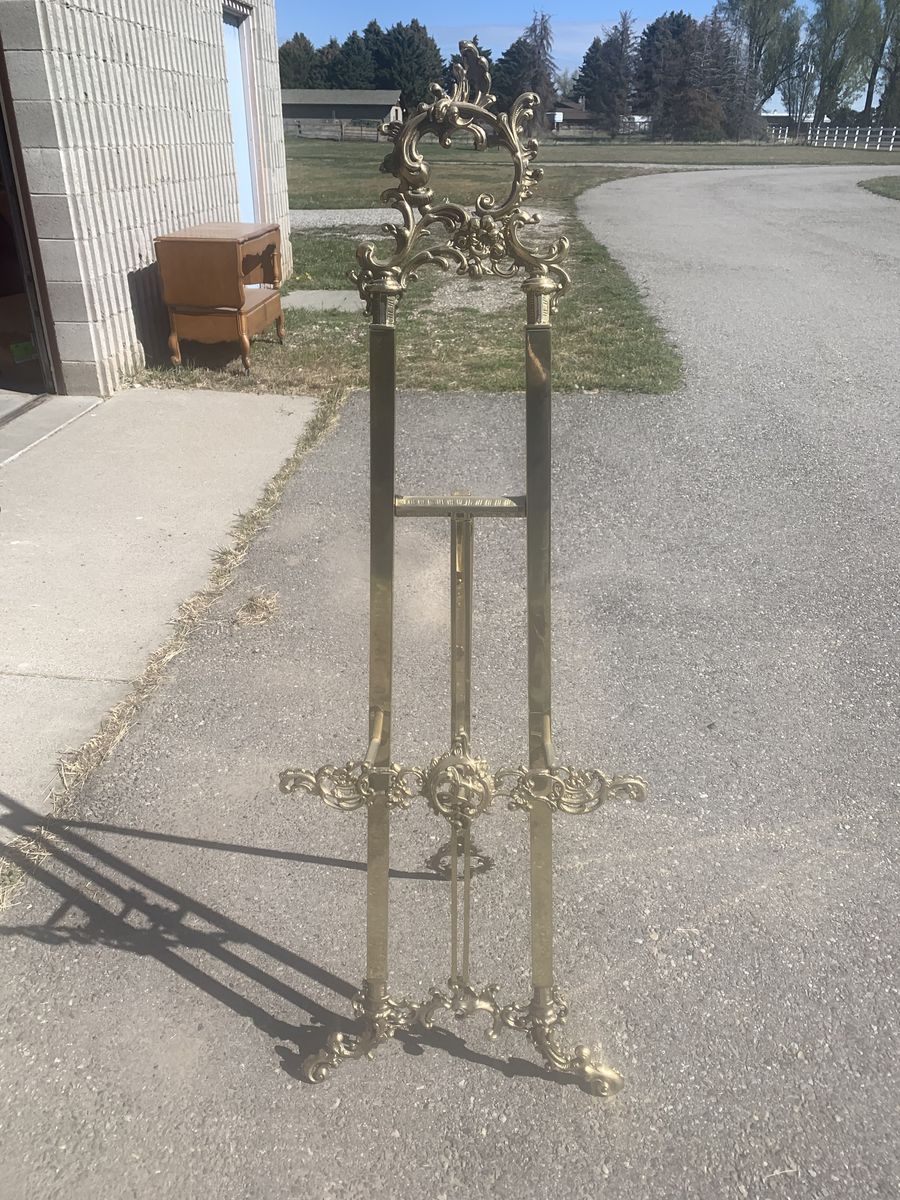 VINTAGE ITALIAN ROCOCO STYLE BRASS PAINTING EASEL-