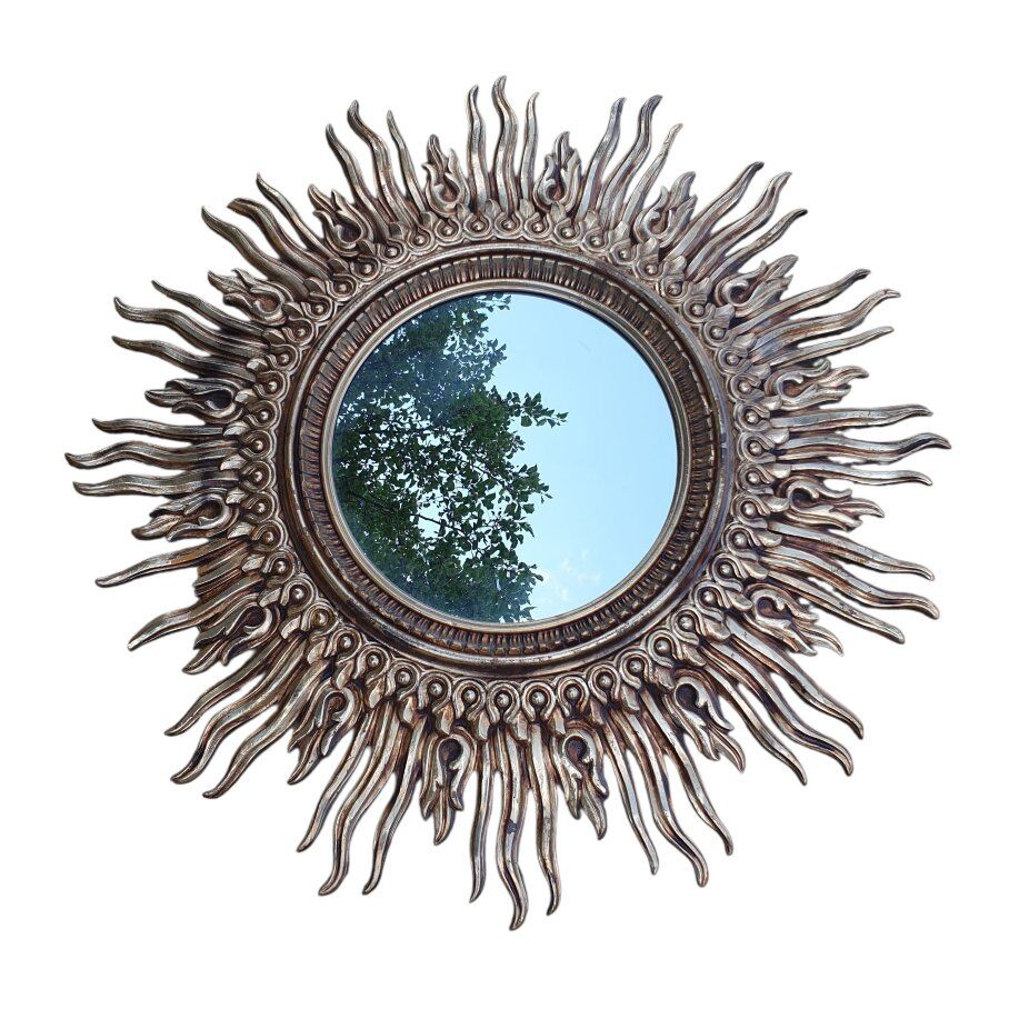 Vintage 70's MCM Gold Tone XL Sunburst Mirror