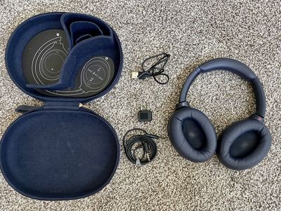 Sony WH-1000XM4 Wireless Premium Noise Canceling Overhead Headphones, Navy Blue