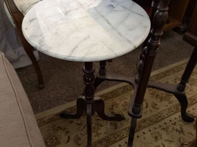 Vintage VictorianMahogany Marble Table Plant Stand