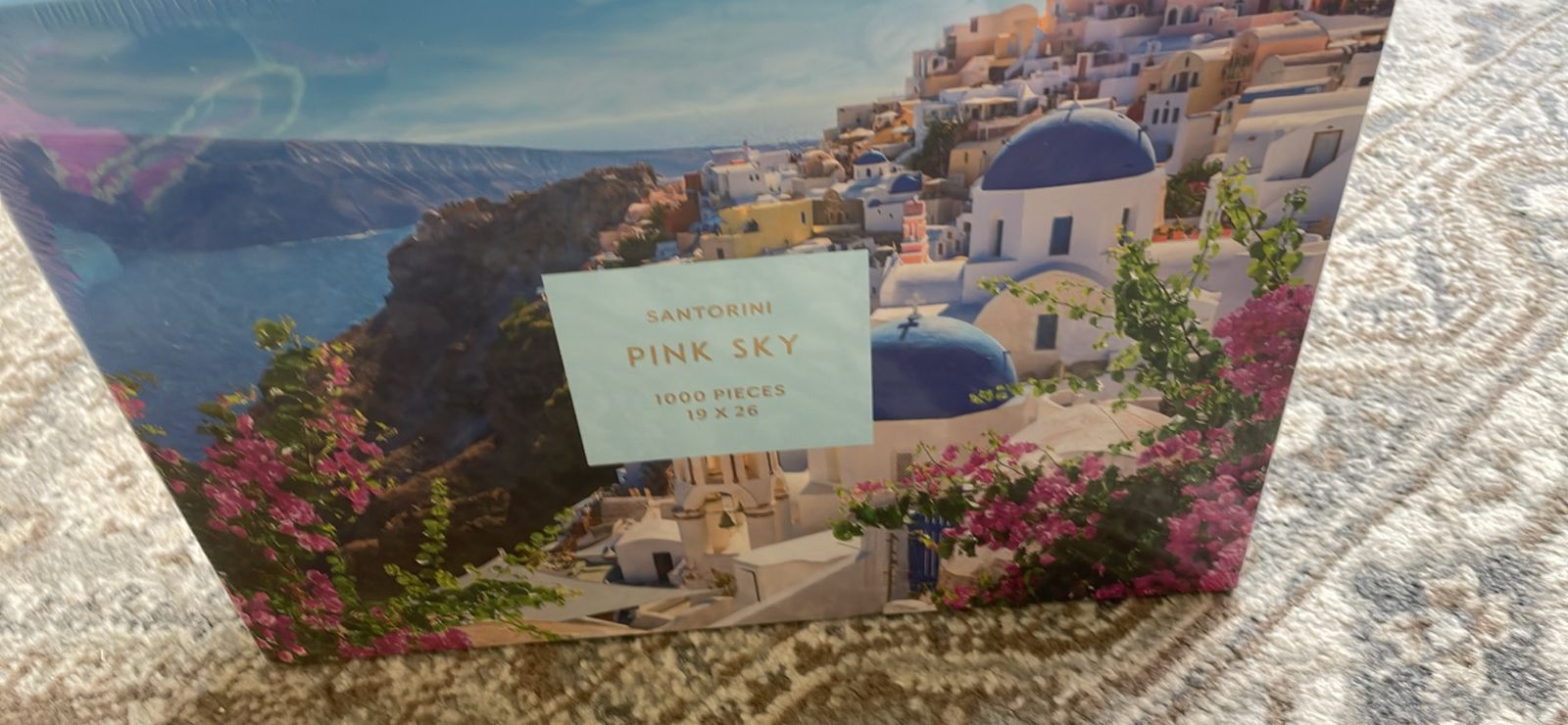 Santorini Pink Sky 1000 Pc Puzzle 19"x26" 