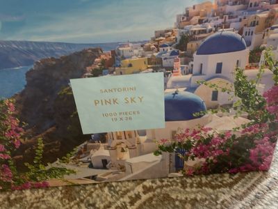 Santorini Pink Sky 1000 Pc Puzzle 19"x26"