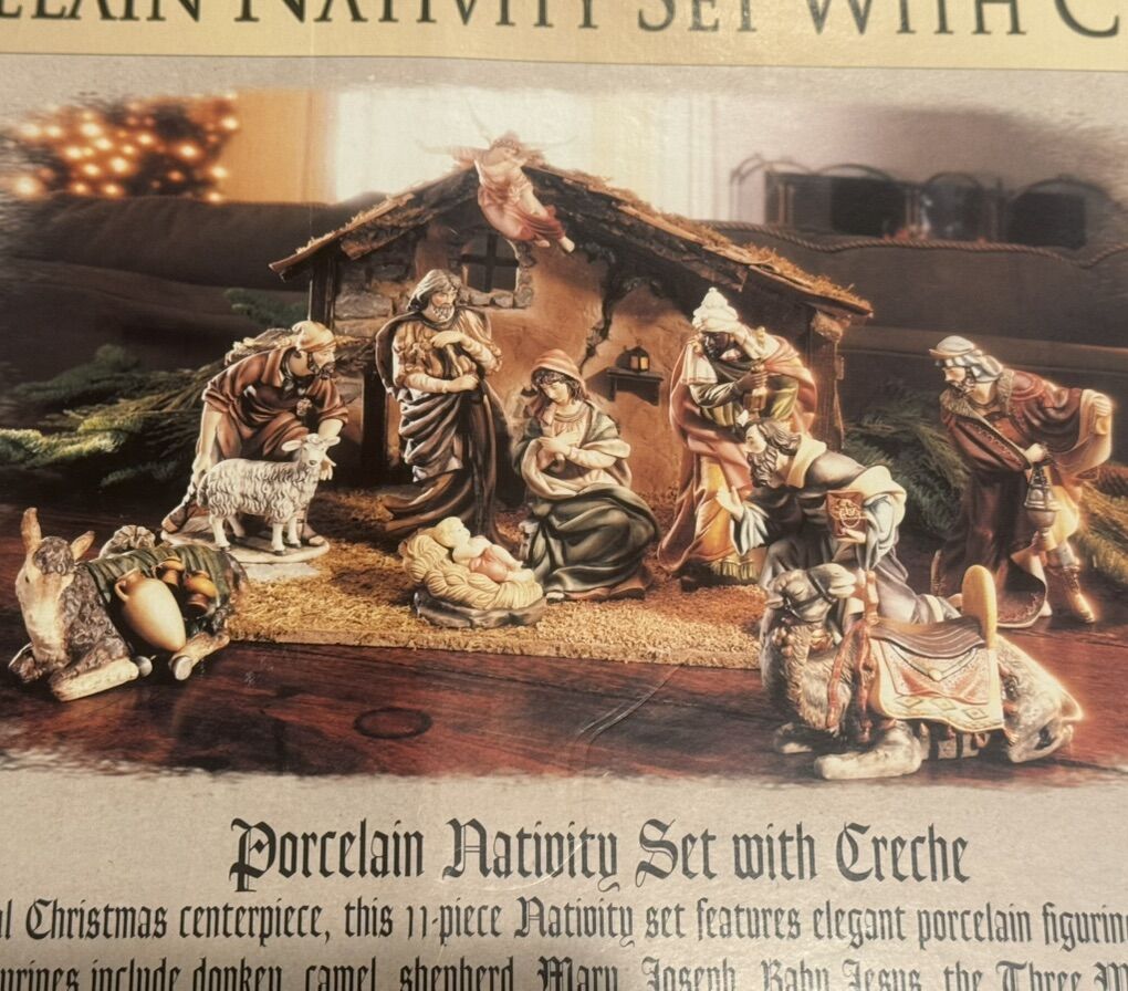 Large Collectors Porcelain Nativity Set