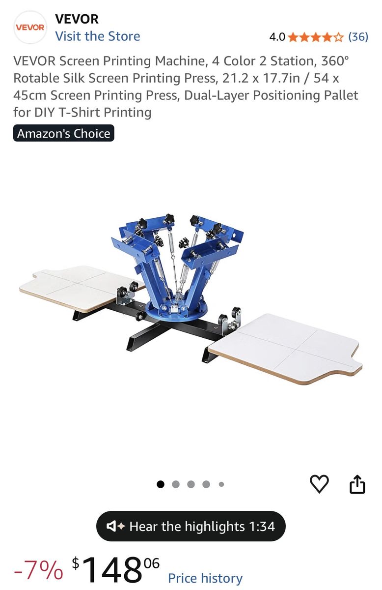 Vevor Screen Printing Machine
