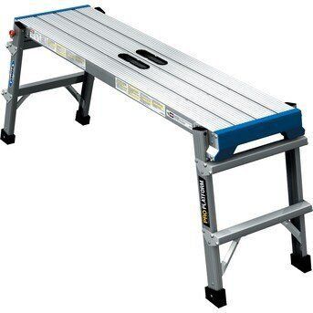 Werner Pro Platform Aluminum Work Bench Folding Step Ladder