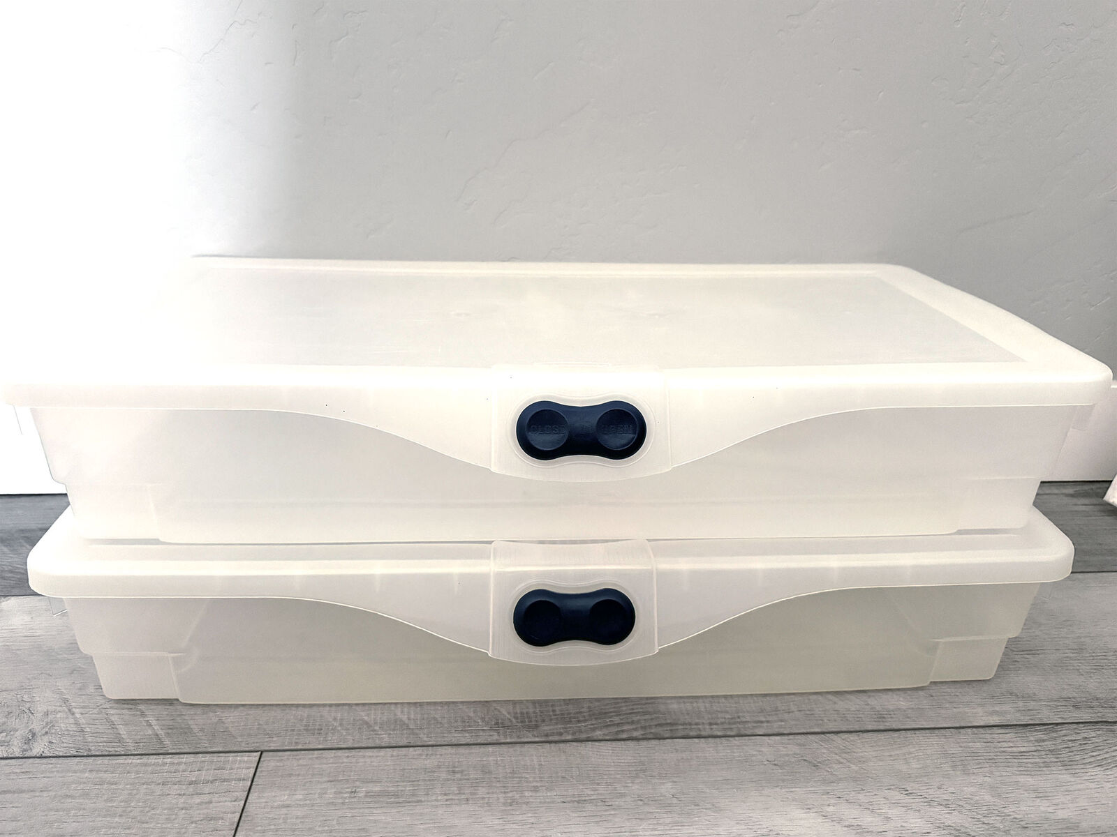 2 Rubbermaid Underbed Storage Containers