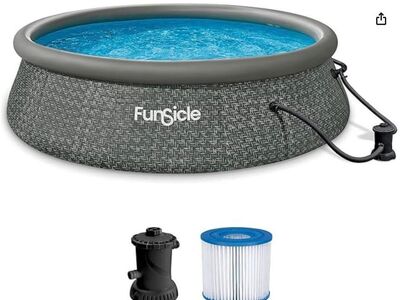 NEW - Funsicle Quickset 12ft x 36in Round Inflatable Above Ground Swimming Pool with Filter Pump