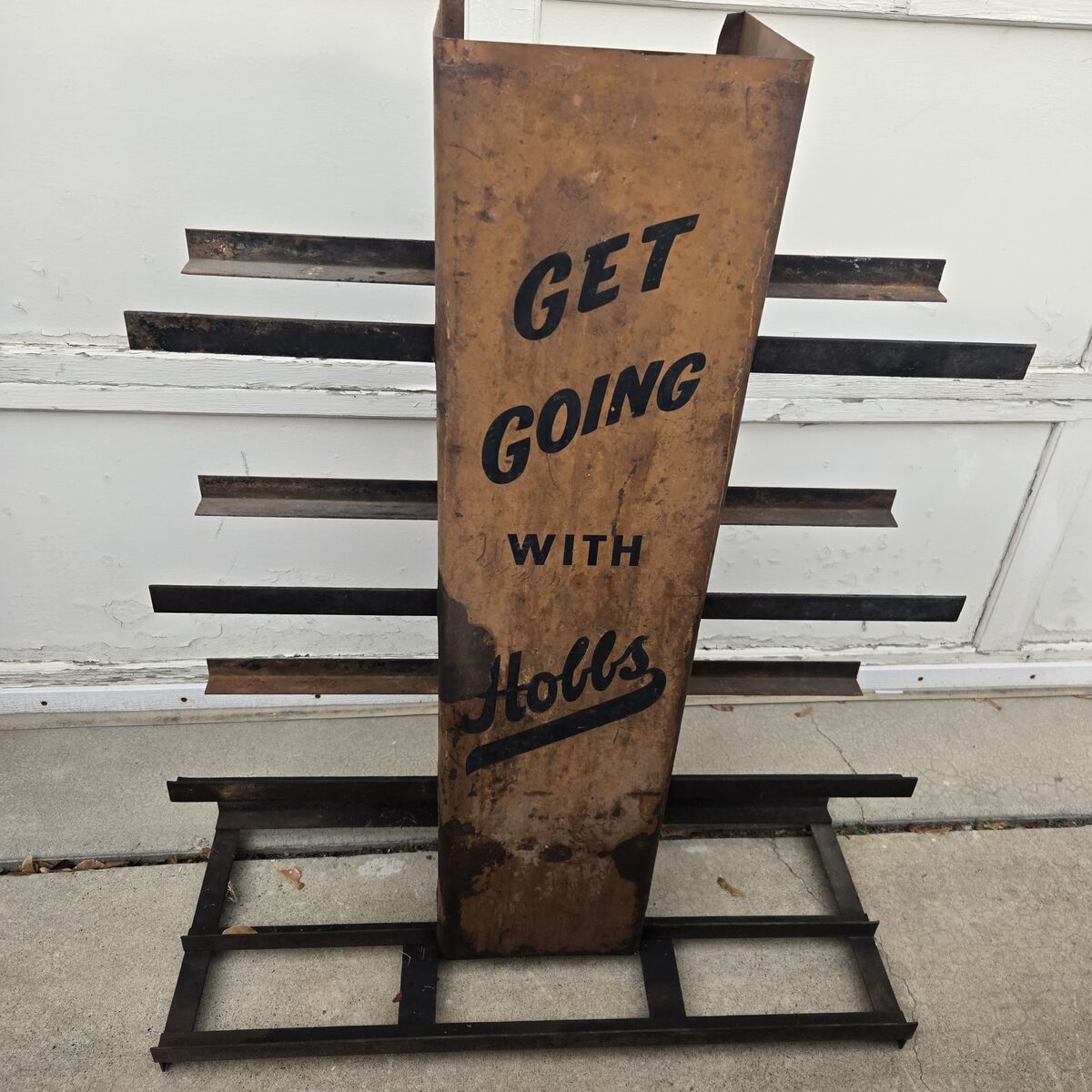 Vintage Hobbs Automotive battery display rack