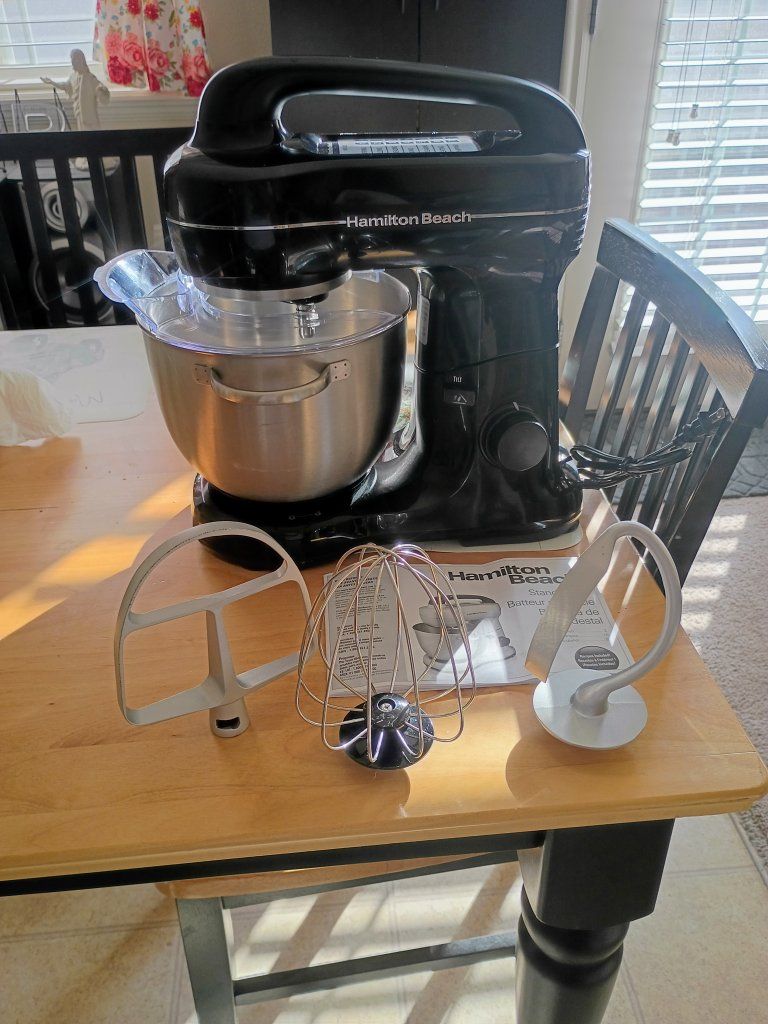 like new condition Hamilton Beach Stand mixer w/ all accessories & instruction manual asking $65