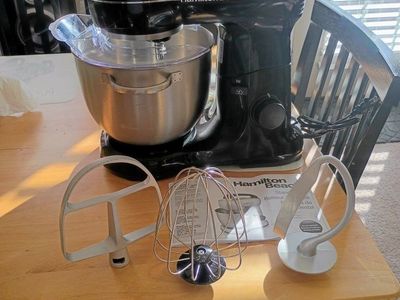 like new condition Hamilton Beach Stand mixer w/ all accessories & instruction manual asking $65