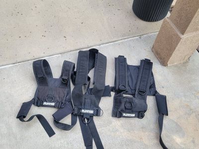 Power Sports Resistance Speed Training Harnesses - 3 Pack Black Adjustable Fitness Vests