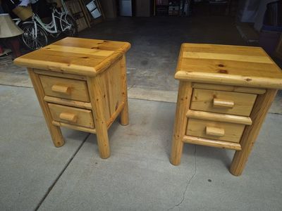 Log Wood Night Stand