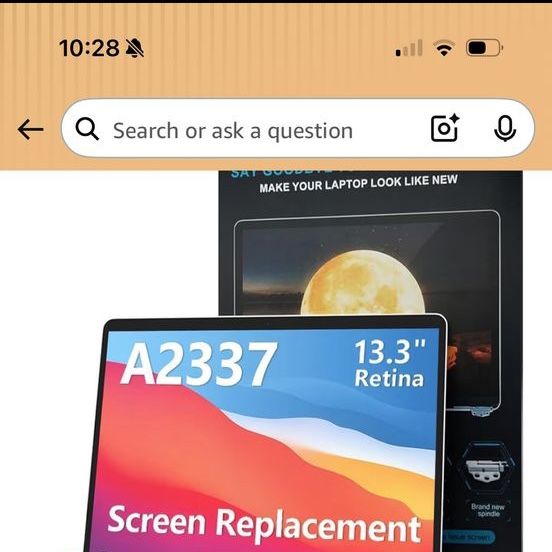 HM A2337 Screen Replacement for MacBook Air 13.3" M1 2020 (EMC 3598 MGN63 MGN93 MGND3 MGN73 MGNA3 MGNE3) 2560x1600 Full LCD Disp