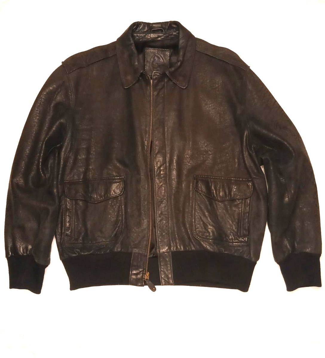Vintage A-2 Flight Jacket - Hide & Sole 425-Authentic 1990s Military Style | Premium Black Leather