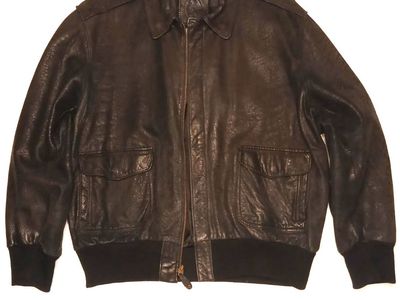Vintage A-2 Flight Jacket - Hide & Sole 425-Authentic 1990s Military Style | Premium Black Leather