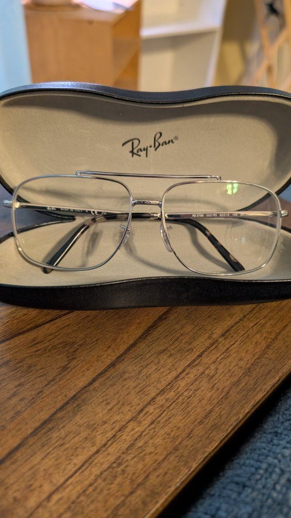 Ray-Ban Silver Aviator Eyeglasses Frame with Case