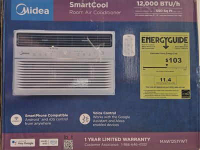 Midea SmartCool MAW12S1YWT 12,000 BTU Room AC, Smart, Voice Control, up to 550 sq ft