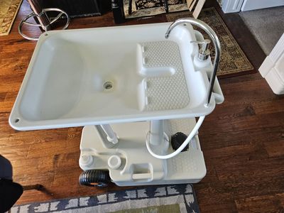 30L Upgraded Portable Sink| Rolling Hand Wash Basin Stand with Soap Dispenser & Wheels, Perfect for Garden/Camping/Outdoor