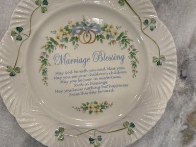 Belleek Ireland Marriage Blessing Plate