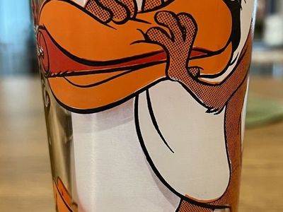 Vintage 1976 Pepsi Collector Series Looney Tunes Daffy Duck & Tasmanian Devil Taz Glass