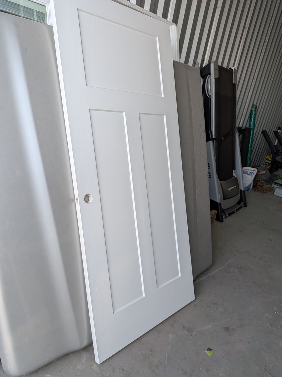 White Craftsman 3-Panel Interior Door Slab