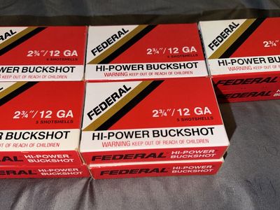 Federal HI-Power Buckshot 12 GA 5 round per box